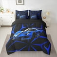 thumbnail image 2 of jejeloiu Racing Car Twin Bedding Sets 7-Piece,Extreme Sports Bedding Comforter Set,Navy Geometric Lines Sheet Sets For Child,Luxury Bedroom Decor Reversible, 2 of 8