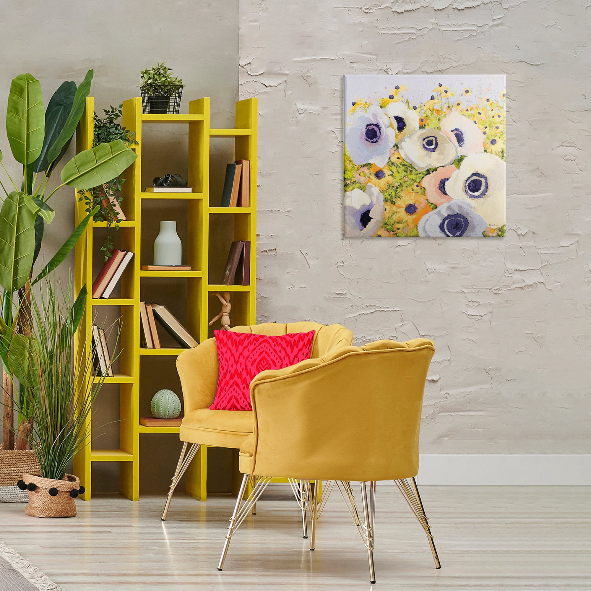 Stupell Industries Pastel Poppy Field Plants & Flowers Painting Wrapped Canvas Art Print Wall Art, 24 x 24