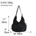 thumbnail image 3 of URSOFINE Nylon Drawstring Hobo Shoulder Bag, Lightweight Casual Crossbody Tote with Adjustable Strap, Spacious Commuter Sling Bag for Women, 3 of 7