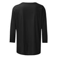 thumbnail image 4 of MaFYtyTPR Women's 3/4 Sleeve T-Shirt Casual Crewneck Printed Loose Pullover Versatile Tops for Daily Wear Z-Black S, 4 of 5