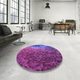 thumbnail image 3 of Ahgly Company Indoor Round Patterned Medium Violet Red Pink Area Rugs, 5' Round, 3 of 6