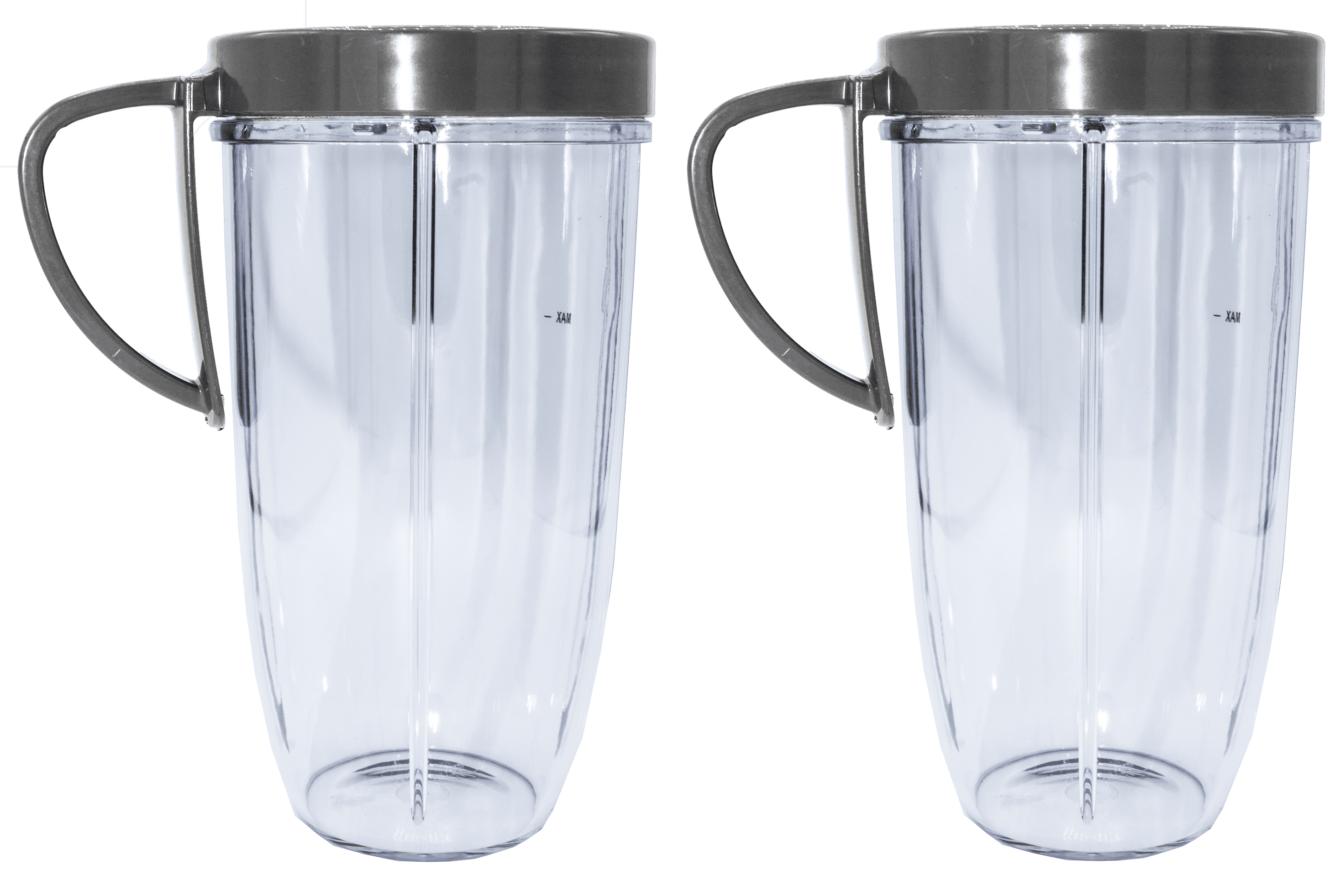 Blendin 2 Pack 32 Ounce Huge Cup Jar with Handled Lip Ring, Compatible with Nutribullet 600W 900W Blender Juicer