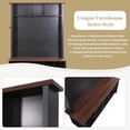 thumbnail image 6 of Wood Hall Tree Entryway with Adjustable Shelves, Mudroom Coat Rack with 16 Open Compartments, Black, 6 of 7