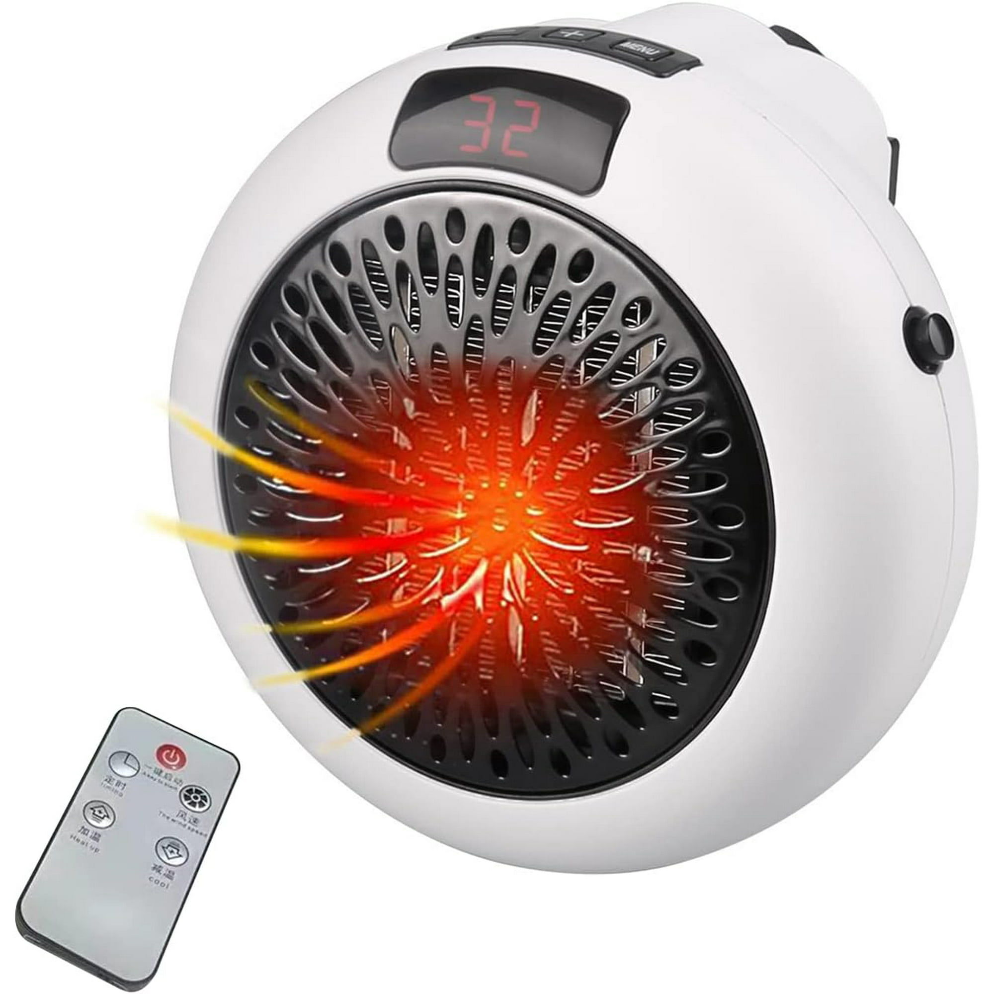 Mini Fan Heater, Electric Heater With Adjustable Temperature And Timer And  LED Indicator, Heater With Remote Control, Suitable For Home, Office |  Walmart Canada