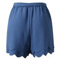 thumbnail image 3 of Aayomet Womens Shorts Women's Drawstring Linen Bermuda Shorts for Women Elastic Waist Summer Cotton Short,Blue S, 3 of 5