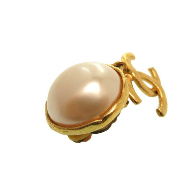 Pre-Owned Chanel Vintage 93A Coco Mark Fake Pearl Earrings Accessories (Good)  