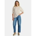 thumbnail image 4 of Time and Tru Women's and Women's Plus Crewneck Sweatshirt with Long Sleeves, Sizes XS-4X, 4 of 5