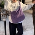thumbnail image 6 of Lohol Corduroy Tote Bag for Women Girl Canvas Shoulder Handbags Cute Large Purse-purple, 6 of 7