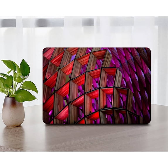 Hard Case Cover Compatible MacBook Air 13"( No Touch, 2017 - 2010) Cable Tie Model A1466/A1369, No USB-C Red series 0431