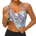 thumbnail image 4 of Naloa Lavender Flowers Sports Bras for Women, High Support Bra with Removable Pads, Comfortable - Small, 4 of 9