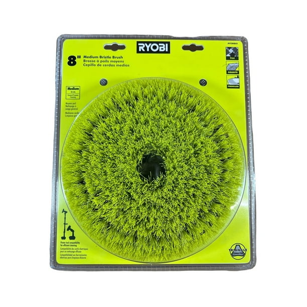 8 in. Medium Bristle Brush Accessory for RYOBI P4500 and P4510 Scrubber