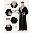 thumbnail image 4 of Mens Robe, PUTUO Robes for Men, Soft Plush Full Length Robe Winter Warm Fuzzy Luxury Spa Dressing Gown with Pockets Shawl Collar Housecoat, 4 of 9
