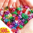 thumbnail image 2 of Anillos para el cabello de rastas para niña, accesorio para el cabello con Clip de puño ajustable, trenzas sucias, horquilla de cuentas, 100/500 pieza, 2 of 5