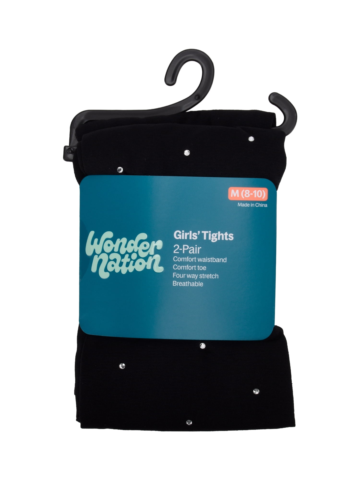 Wonder Nation Girls' Opaque Tights 2 Packed Sizes 4-16