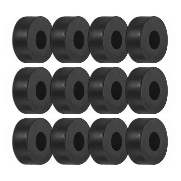 Uxcell 12-Pack Rubber Isolation Washers, 1" OD 0.4" ID 0.4" Thick for Home and Car Accessories, Black