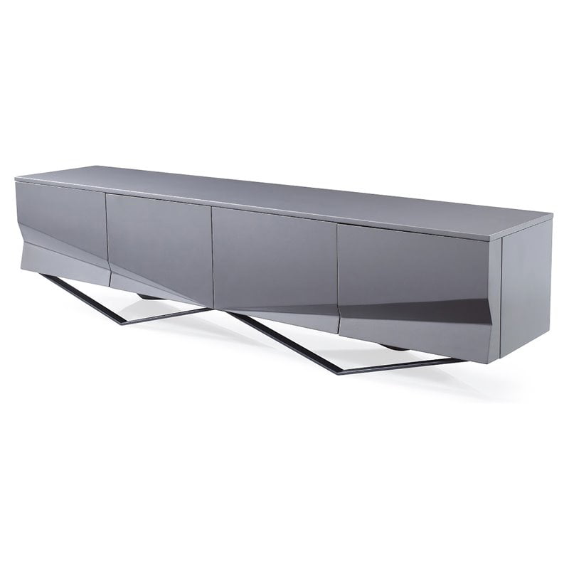 Modrest Duke Modern Stainless Steel TV Stand for TVs up to 87" in Matte