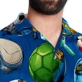 thumbnail image 5 of Football Men's Short Sleeve Hawaiian Shirt Button Down Poplin Beach Casual Printed Unisex Summer Tops, 5 of 6