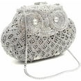 thumbnail image 2 of StyleSack Luxury Hand-Embellished Rhinestone Swan Clutch - 3D Crystal Evening Handbag for Party/Gala/Wedding | Detachable Chain Shoulder Purse, 2 of 5