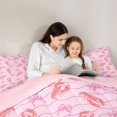 thumbnail image 4 of Manfei Nautical Bowtie Queen Comforter Set,Lobster Wave Comforter Sets Queen,Pink Reversible,3pcs,1 Comforter and 2 Pillowcases, 4 of 7