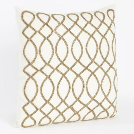 Bronze Pillow - Maris Hand Beaded Swirl Design Down Filled 18