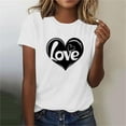 thumbnail image 2 of Hyknon Hauts pour Femmes Été Mode Imprimé Amour Décontracté Manches Courtes Chandail-Over Doux Polyvalent pour Sortir, 2 of 4