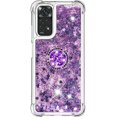 thumbnail image 5 of for Xiaomi Redmi Note 11 4G Glitter Case with Ring Holder, Bling Sparkle Floating Liquid Soft TPU Cushion Fashion Clear Case Cover for Xiaomi Redmi Note 11 4G/Redmi Note 11S  Purple, 5 of 14