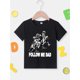 thumbnail image 2 of Boys' "Follow Me Dad" Motorcycle Graphic Tee - Casual Black Short Sleeve T-Shirt with Cool Print, Cotton, Round Neck - Perfect for Summer, 2 of 7