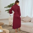 thumbnail image 2 of Women Bathrobe Lace Satin Lingerie Robe Long Sleeve Babydoll Nightie Robes Kimono Robe, 2 of 7