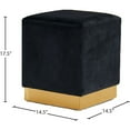 thumbnail image 3 of Meridian Furniture Jax Contemporary Velvet Ottoman/Stool in Black, 3 of 4