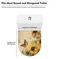 thumbnail image 5 of ZIATUBLES Toilet Lid Cover Reusable Toilet Seat Lid Cover Elastic Edges Soft Stretch Fabric Toilet Bowl Lid Cover Fit for Most Round Oval Elongated Lids for Bathroom Decor, Retro Sunflower Butterfly, 5 of 6