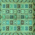 thumbnail image 1 of Ahgly Company Machine Washable Indoor Square Oriental Turquoise Blue Modern Area Rugs, 6' Square, 1 of 4