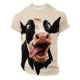 thumbnail image 4 of Men's 3D Graphic Print T-Shirts Funny Cow Animal Novelty Short Sleeve Crewneck Tees Casual Summer Tops Streetwear Shirts for Everyday Wear and Party, 4 of 5