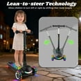 thumbnail image 6 of Light Up 3 Wheel Kick Scooter for Kids Toddlers Girls with LED Sync Lights Flashing Stem & Wide Polka Dot Deck Adjustable Height Music Function Safe Sturdy Folding, 6 of 9
