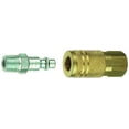 thumbnail image 3 of Tru Flate Hose End Quick Disconnect Coupling 13-201 Coupler And Plug End Set; Industrial/Milton Design; 300 PSI Maximum Working Pressure; Brass Coupler/Steel Plug; Single; Carded Packaging, 3 of 4