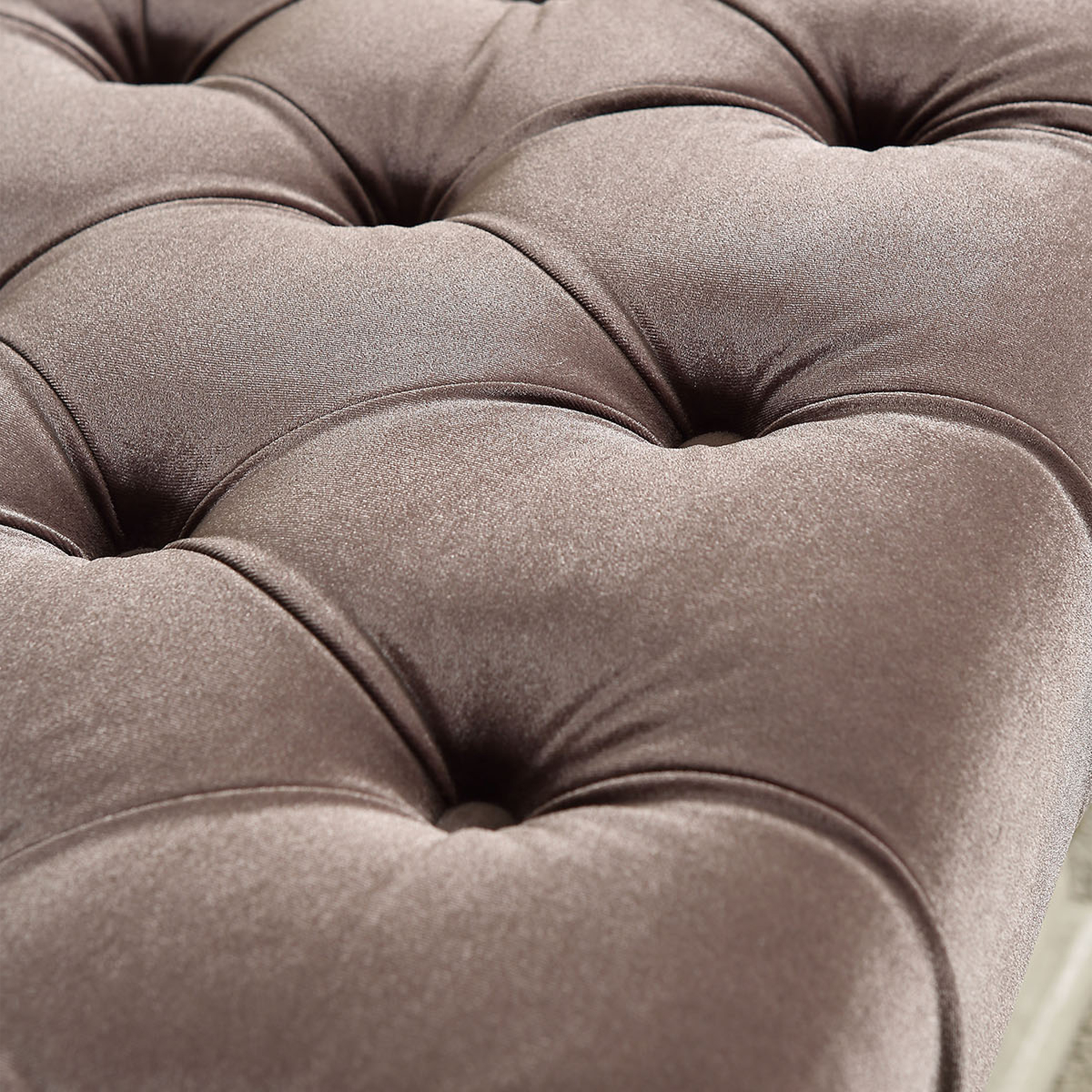 Furniture of America Gabriele Wood and Fabric Contemporary Bedroom Bench with Tufted, Brown