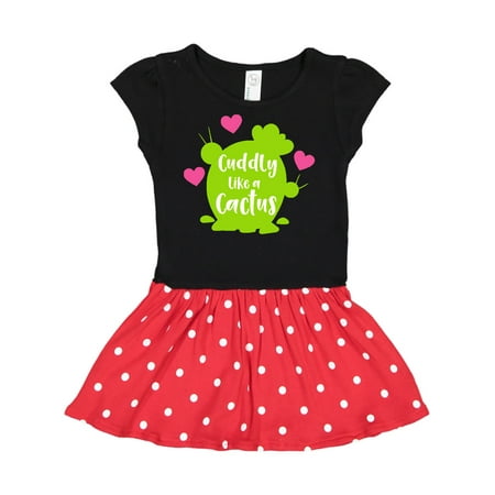 

Inktastic Cuddly Like A Cactus Hearts - Green Pink Gift Toddler Girl Dress