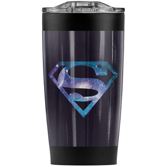 Superman Galaxy 2 Shield Stainless Steel Tumbler 20 oz Coffee Travel Mug/Cup, Vacuum Insulated & Double Wall with Leakproof Sliding Lid | Great for Hot Drinks and Cold Beverages