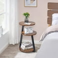 thumbnail image 4 of Round End Table Side Table with Metal Frame, Accent Nightstand Bedside Table with 3-Tier Shelves, Small Couch Coffee Table for Living Room Bedroom Rustic Brown KTZ41Z, 4 of 6