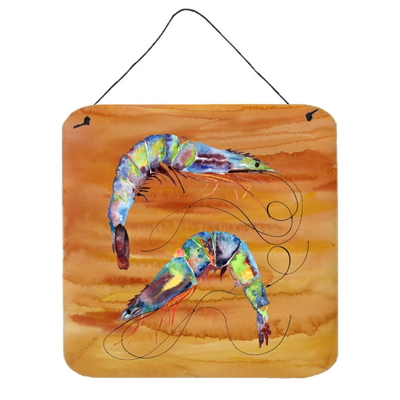 Caroline's Treasures 8145DS66 Shrimp Aluminum Metal Wall or Door Hanging Prints, 6 x 6", Multicolor