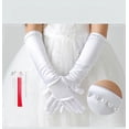 thumbnail image 3 of Vestido de princesa para niñas, vestido de boda, guantes para niños, guantes largos de cinco dedos blancos, guantes pequeños para niñas de flores para bodas, 3 of 5