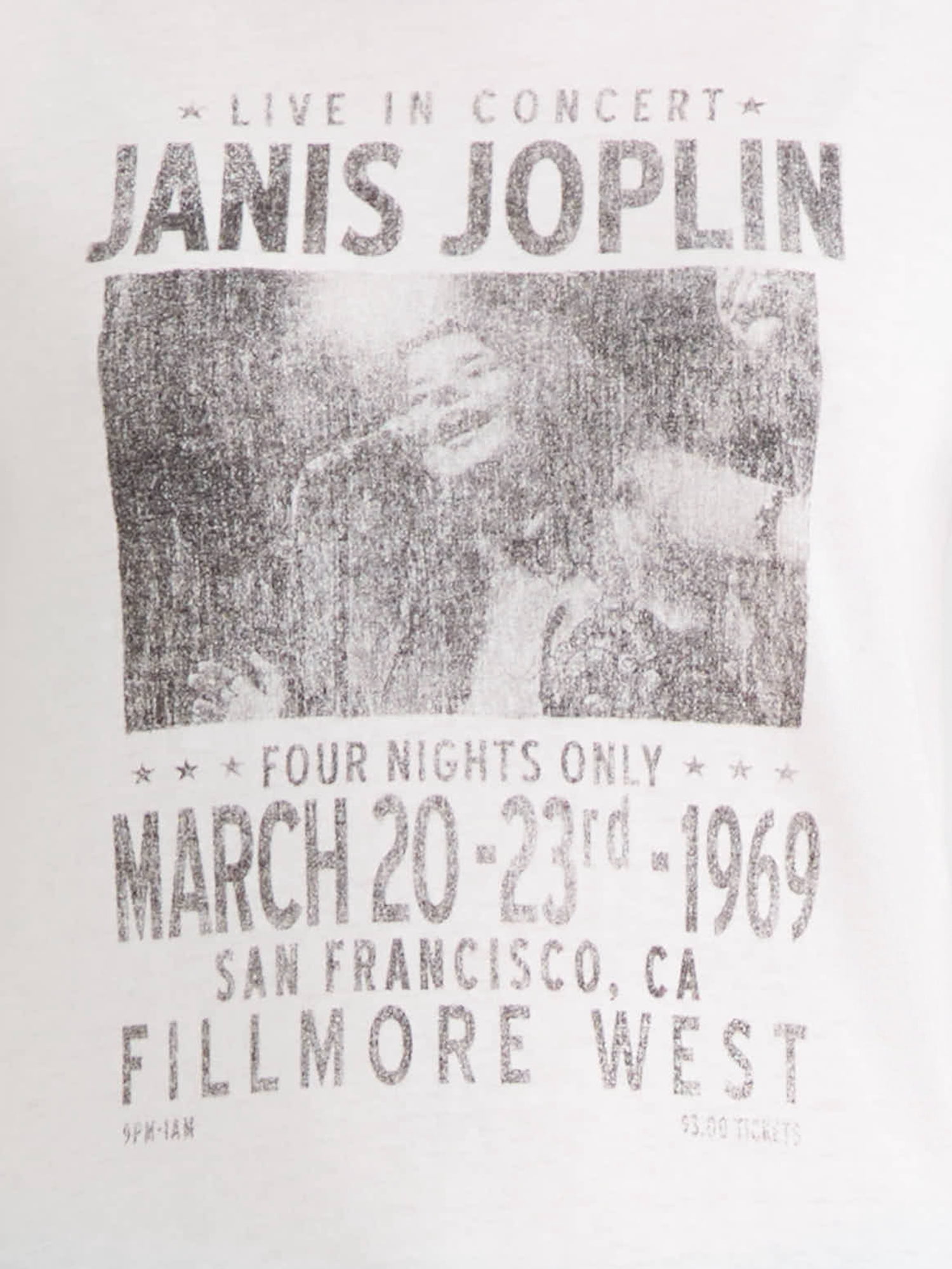 Janis Joplin Short Sleeve Graphic Tee, Women's and Women's Plus