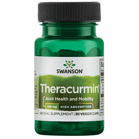 Swanson Theracurmin - Herbal Supplement Supporting Joint Health & Mobility - Formulated for High Absorption - (30 Capsules, 100mg Each)
