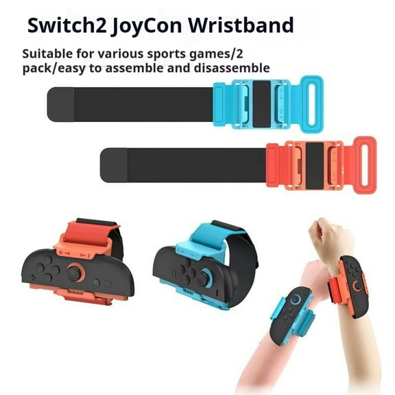 KIPLINK Adjustable Wrist & Leg Strap Set for Nintendo Switch 2 Joy-Cons - Motion Gaming Accessories (2-Pack)