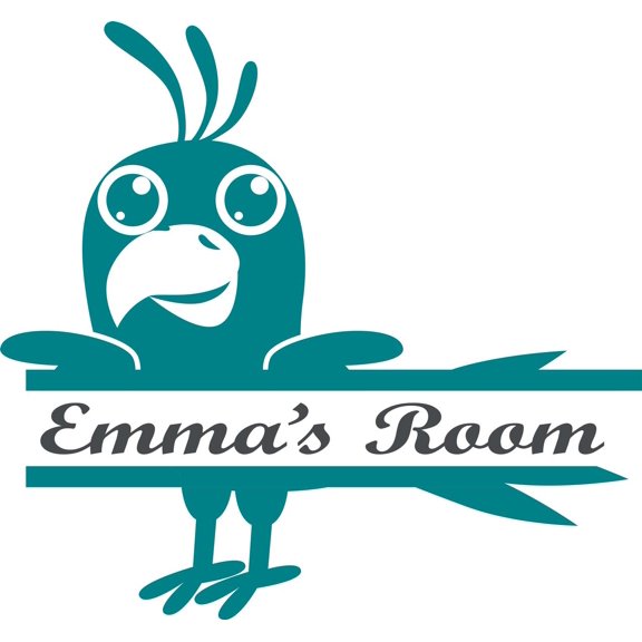 Personalized Name Vinyl Decal Sticker Custom Initial Wall Art Personalization Decor Animal Flying Bird Baby Nursery Room 10 Inches x 10 Inches