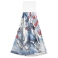 thumbnail image 7 of Haosy 2 Pack Kitchen Wash Cloths with Hanging Loops Absorbent Absorbent Quick Drying Hand Towels, White Horse American Flag, 7 of 7