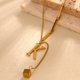 thumbnail image 4 of Fiudx Collar con Borlas, Elegante Colgante de 26 Letras, Joyería Ajustable de Acero de Titanio, Elegante Acabado Dorado, Perfecto para Regalar a Los Amantes de La Moda, Accesorio con Estilo., 4 of 4