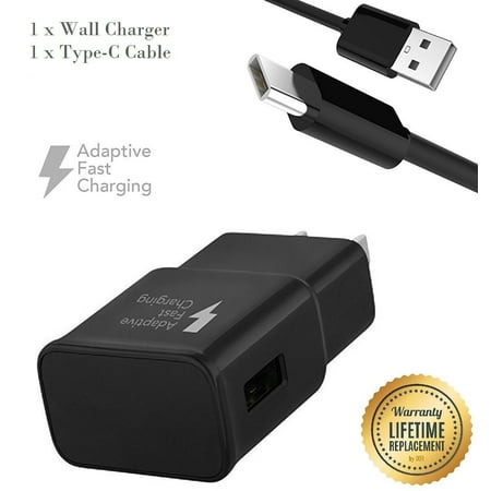 T-Mobile Huawei Honor Note 8 Charger Fast Charger Type C Cable Kit by Ixir - (Wall Charger + USB C Cable) for Samsung Galaxy S9 S8 Note 8, Pixel, LG V30 G6 G5, Macbook Pro