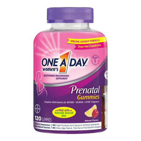 One A Day Women’s Prenatal Multivitamin Gummies, Supplement for Before and During Pregnancy, Including Vitamins A, C, D, E, B6, B12, and Folic Acid, 120