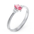 thumbnail image 3 of Birthstone Oval Ring with Shoulder Accents - Pink Tourmaline (October), 3 of 5