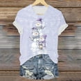 thumbnail image 5 of Kedxroy Christmas Shirt for Women Letter Print T Shirts Xmas Holiday Short Sleeve Pullover Tops Christmas Vacation Tee Shirts(Light Purple,M), 5 of 6